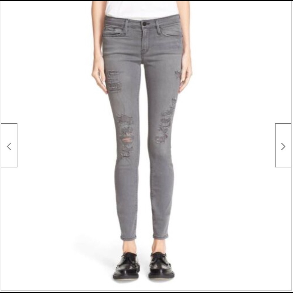 Distressed Frame grey skinny  jeans size 27